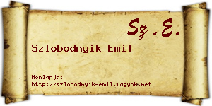 Szlobodnyik Emil névjegykártya